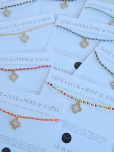 Ashlyn Diamond Clover Cord Bracelet