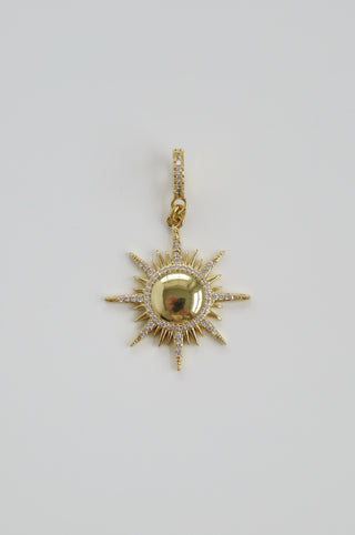 Celestial Domed Sun & Sky Blue Moon White Enamel Lariat Necklace