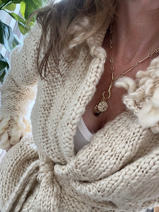 Sanxenxo Hamsa Double Clasp Necklace