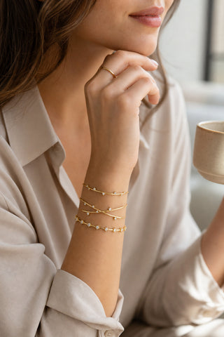 Cordelia Studded Diamond Adjustable Bracelet