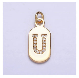 Diamond Initial Tag - 4mm Jump Ring