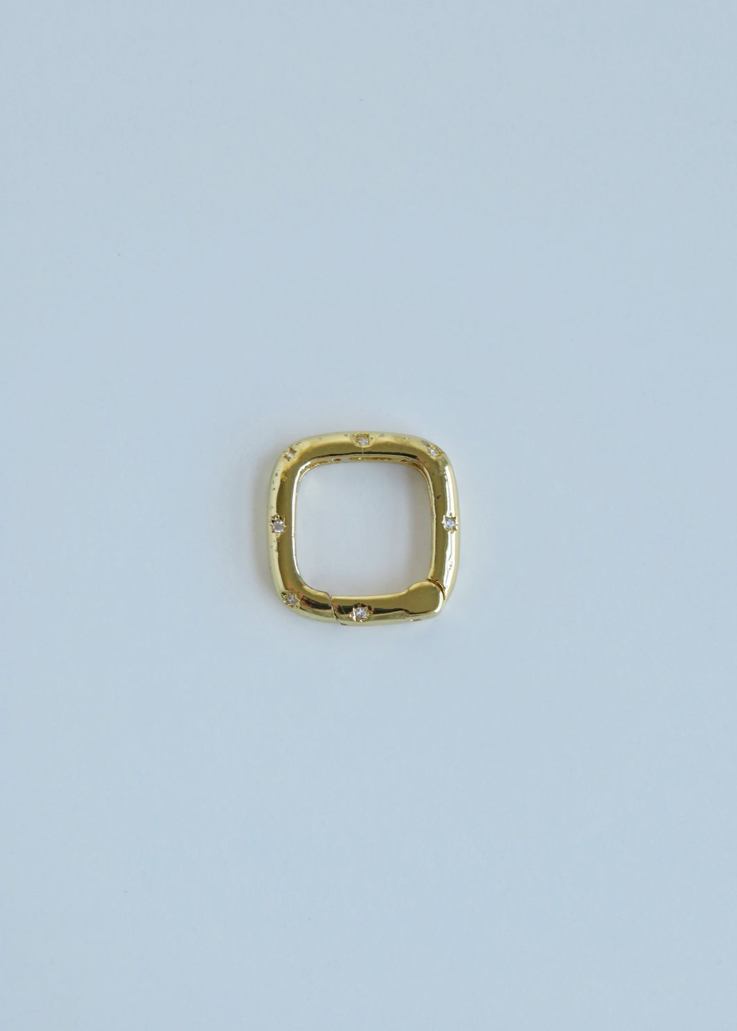 Square Diamond Push In Connector Charm Clasp