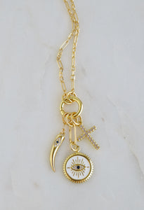 Divine Protection Evil Eye Cornicello Charm Cluster