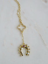 Load image into Gallery viewer, Diamond Clover Horseshoe Extension Necklace - love • luck • hope •faith &amp; protection