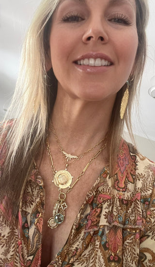 Feathered Blue Topaz Crystal Earrings