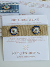 Load image into Gallery viewer, Boho Evil Eye Tassle Bracelet