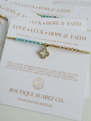 Love. Luck. Hope. Faith - Gisele Clover Bracelet
