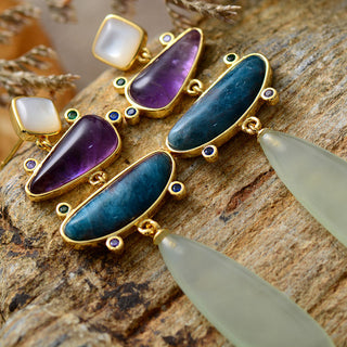 Flora Natural Stone Dangler Earrings