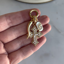 Load image into Gallery viewer, Cornicello Cross Charm Cluster