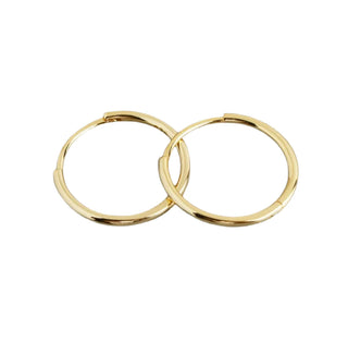 Classic Petite Thin Gold Hoops - Sterling Silver