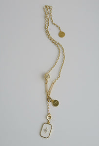 Blanc Lariat Charm Holder Necklace