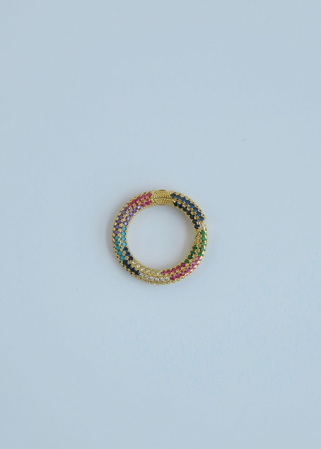 Rainbow Diamond Push In Connector Charm Clasp