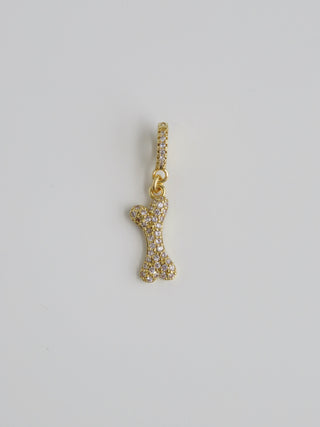 Diamond Dog Bone Charm on Diamond Clasp
