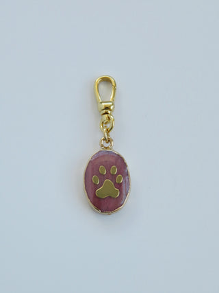 Pink Quartz Dog Paw Charm Swivel Clasp