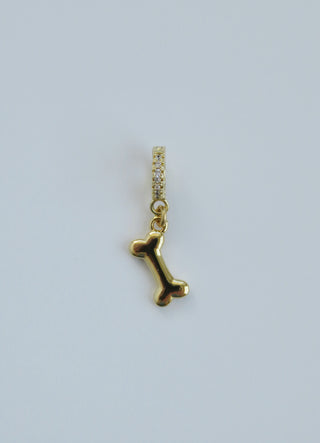 Golden Dog Bone Charm on Diamond Clasp