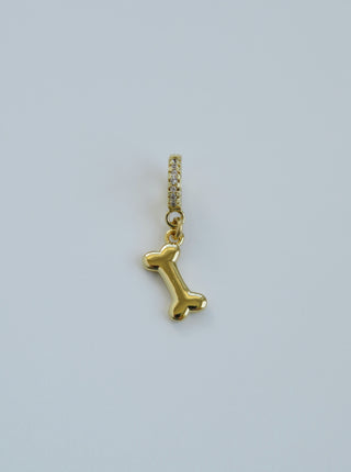 Golden Dog Bone Charm on Diamond Clasp