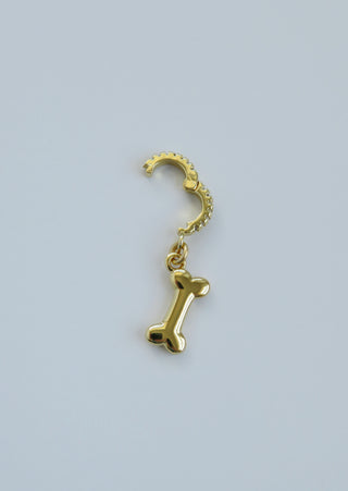 Golden Dog Bone Charm on Diamond Clasp