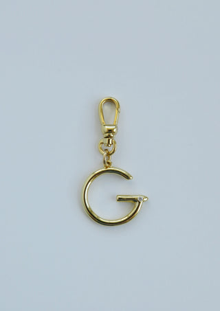 Slender Initial with Diamond - Clasp Charm