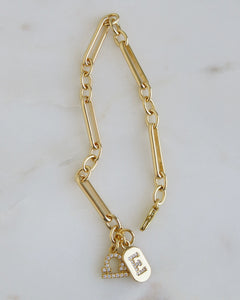 Zodiac Initial Bracelet - Figaro Link