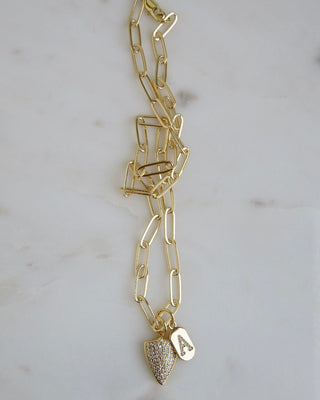 Guard Your People Initial Necklace - Clip Chain