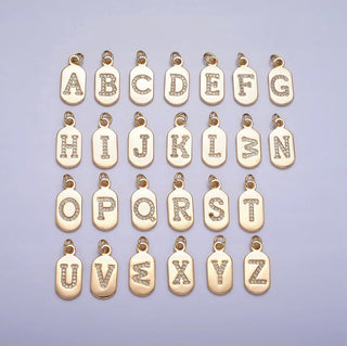 Diamond Initial Tag - 4mm Jump Ring