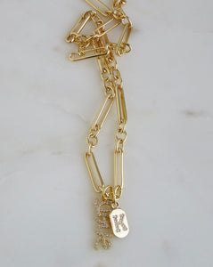 Buy One, Get One 50% Off - 
Love & Initial Tag Necklace - Figaro Chain