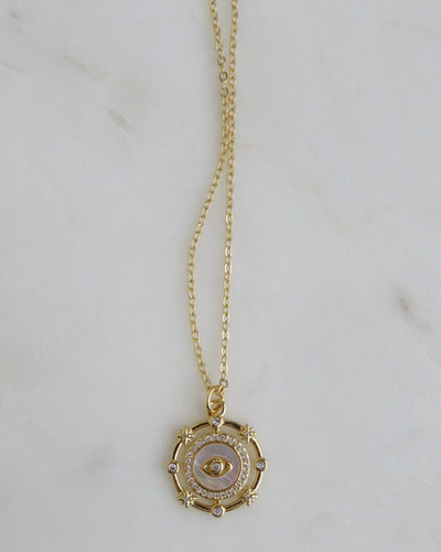 Celestial Evil Eye Pearl Necklace
