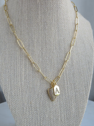 Guard Your People Initial Necklace - Clip Chain