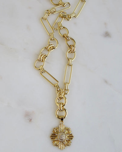 Sun & Moon - Louvre Extension Link Chain Necklace