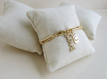 Load image into Gallery viewer, Love &amp; Diamond Initial Tag Bracelet - Figaro Link