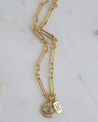 Perla Evil Eye Necklace - Figaro Chain