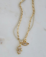 Load image into Gallery viewer, Evil Eye Hamsa Double Chain Ankle Bracelet