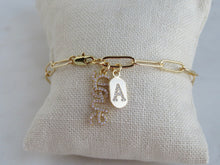 Load image into Gallery viewer, Love &amp; Diamond Initial Tag Bracelet - Clip Link