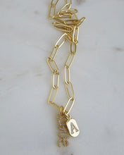 Load image into Gallery viewer, Love &amp; Initial Tag Necklace - Clip Chain