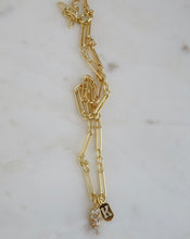 Load image into Gallery viewer, Hamsa &amp; Initial Tag Necklace - Figaro Chain