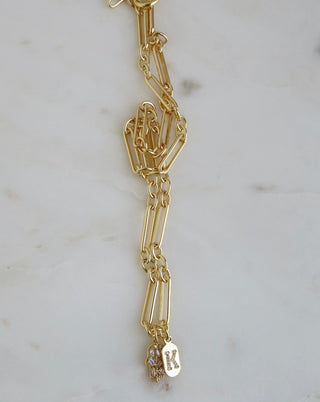Protect Your Blessings Initial Hamsa Necklace - Figaro Chain
