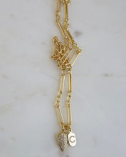 Load image into Gallery viewer, Shield &amp; Initial Tag Necklace - Figaro Chain