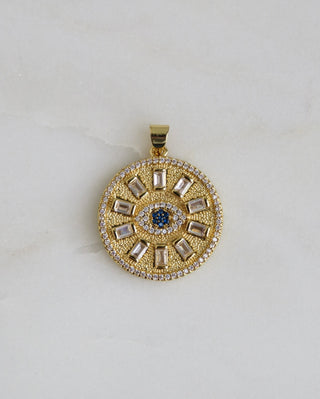Baguette Diamond Eye Pendant