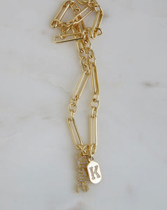 Buy One, Get One 50% Off - 
Love & Initial Tag Necklace - Figaro Chain