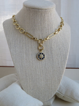 Louvre Extension Link Charm Holder Necklace - Clicker Clasp - add charms