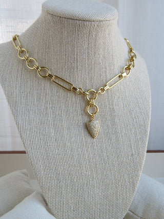 Louvre Extension Link Charm Holder Necklace - Clicker Clasp - add charms