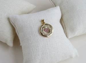 Pink Pave Heart Charm