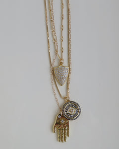 Diamond Shield Necklace Stack