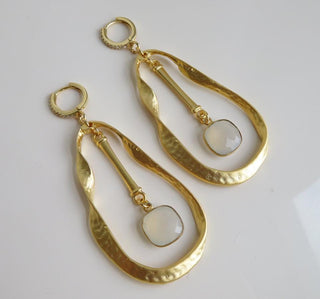 Organic Moonstone Dangler Earrings