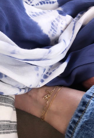 Chiara -Diamond Evil Eye & Initial Ankle Bracelets