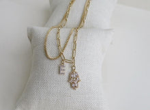 Load image into Gallery viewer, Boxed Diore - Diamond Hamsa &amp; Initial Ankle Bracelets