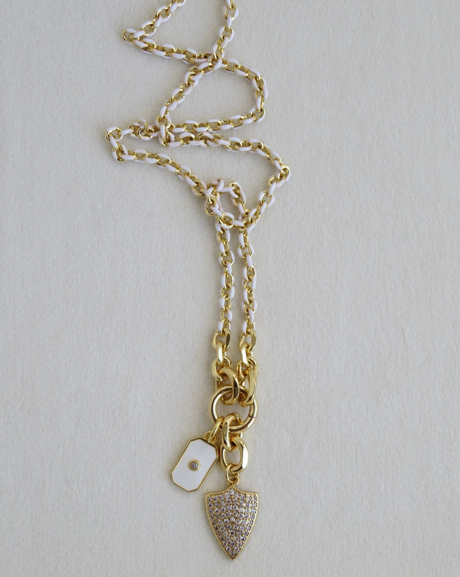 Santorini - Diamond Shield Necklace