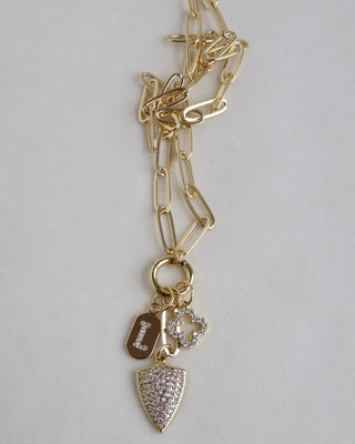 Paperclip Charm Holder Necklace - Clicker Clasp - add charms