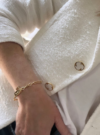 Diamond Clover & Initial Bracelet
