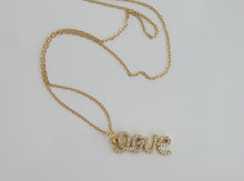 Load image into Gallery viewer, Diamond Script Love Necklace